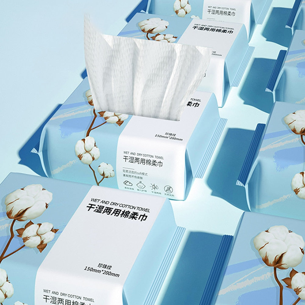 Disposable Face Towel 34/60PCS Cotton Makeup Cleaning Wash Cloths Wet And Dry 15 X 20cm/ 20 X 20cm Home Cleaning Supplies humolife