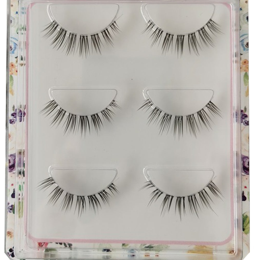 NEW Wholesale Mink Eyelashes 3pair lashes invisible band mink lashes reusable false eyelashes Makeup in Bulk humolife