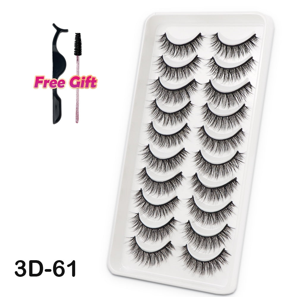 5/10Pairs 3D Mink Lashes Natural Eyelashes Dramatic False Eyelashes Faux Cils Makeup Wholesale Fake Eyelash Extension maquiagem humolife