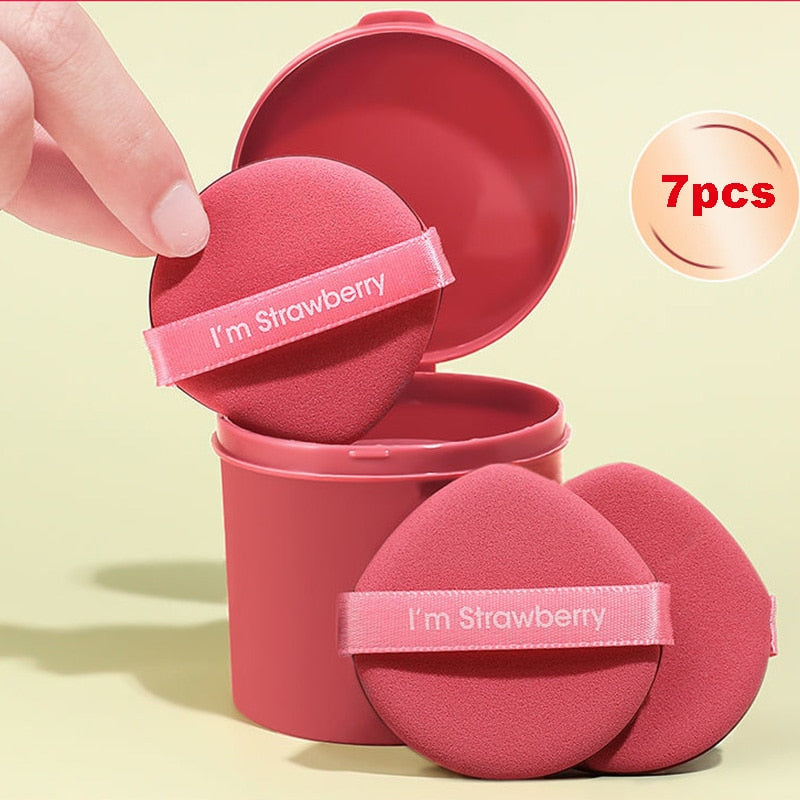 1/3/7 PCS Strawberry Cosmetic Puff Set Double Side Women Soft Makeup Sponge Beauty Blender Make Up Powder Tools humolife