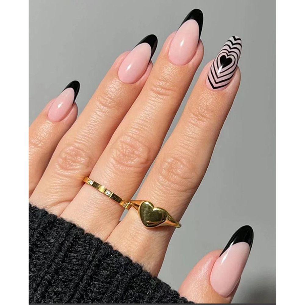 24Pcs/Box Charming Pink Flame Short Ballet Wearable Fake Nails press on Square Head Full Cover Detachable Finished Fingernails humolife
