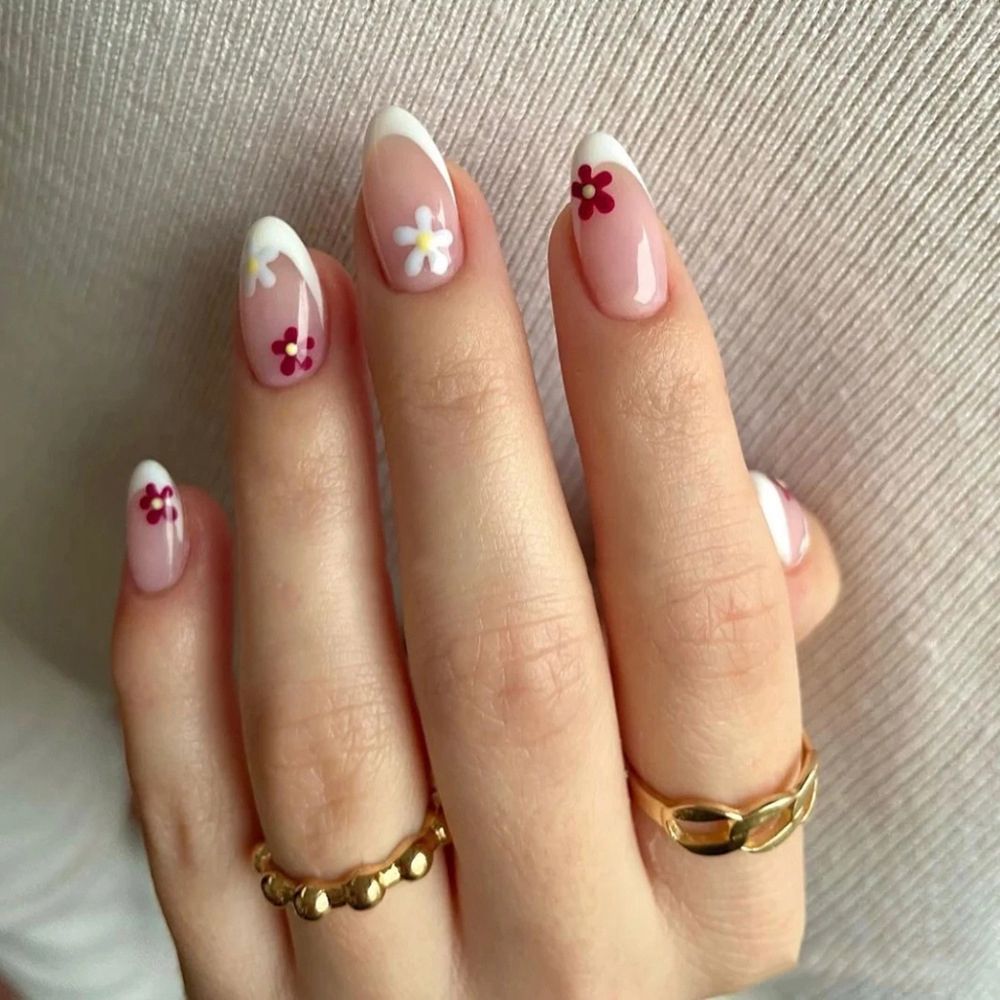 24Pcs/Box Charming Pink Flame Short Ballet Wearable Fake Nails press on Square Head Full Cover Detachable Finished Fingernails humolife