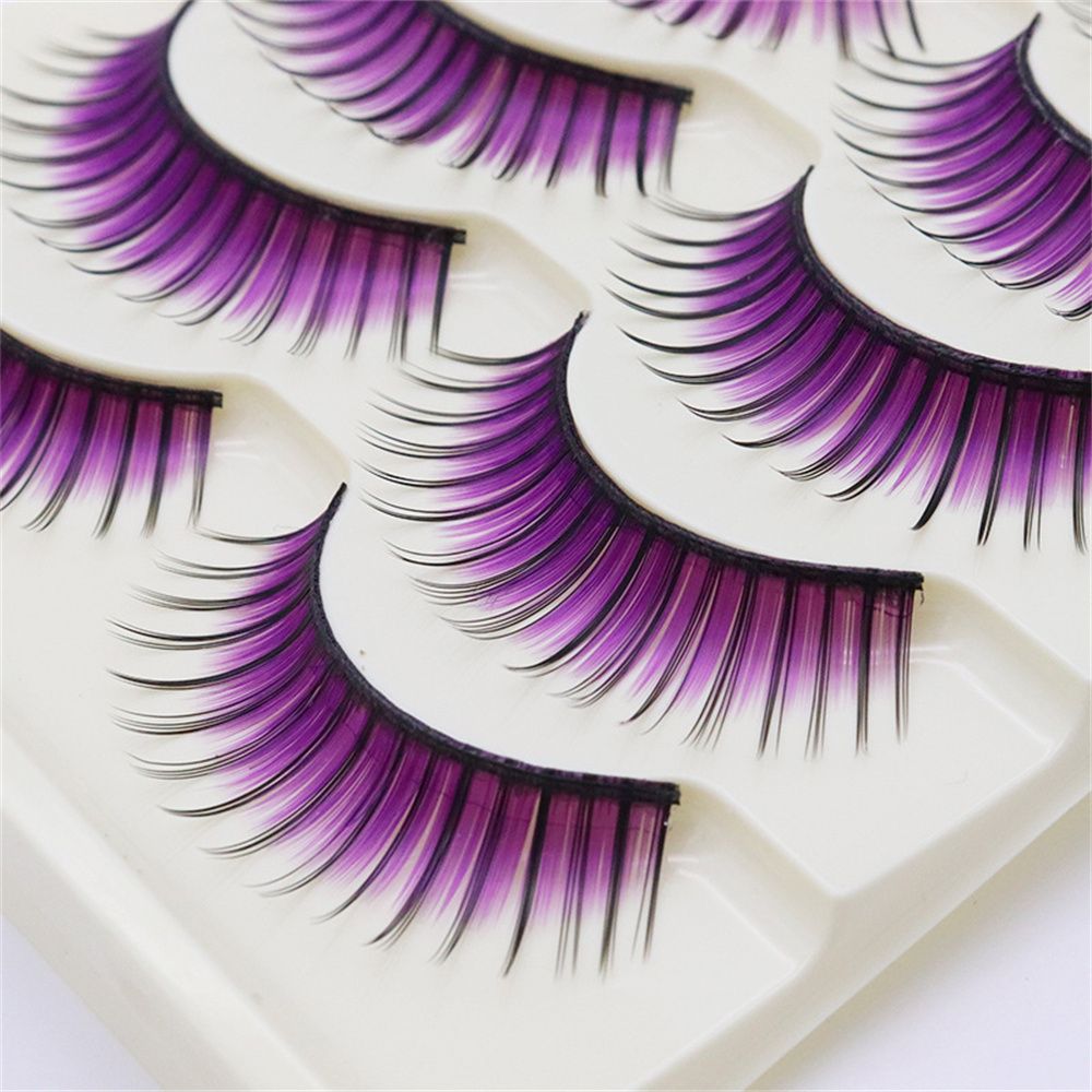 1/5Pairs Soft Mink False Eyelashes Natural 3D Fake Eye Lashes with Shiny Rhinestones Makeup Party Colored Extension Eyelashes humolife