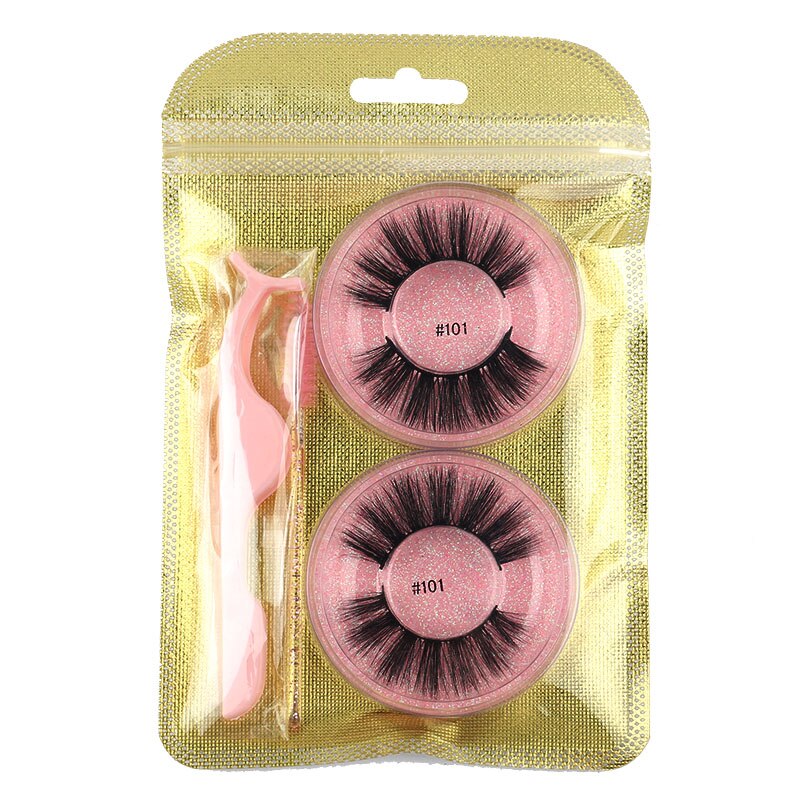 MEISHENJIE 2 Pairs natural false eyelashes thick makeup 3d mink lashes soft eyelash extension fake eyelash fluffy mink eyelashes humolife