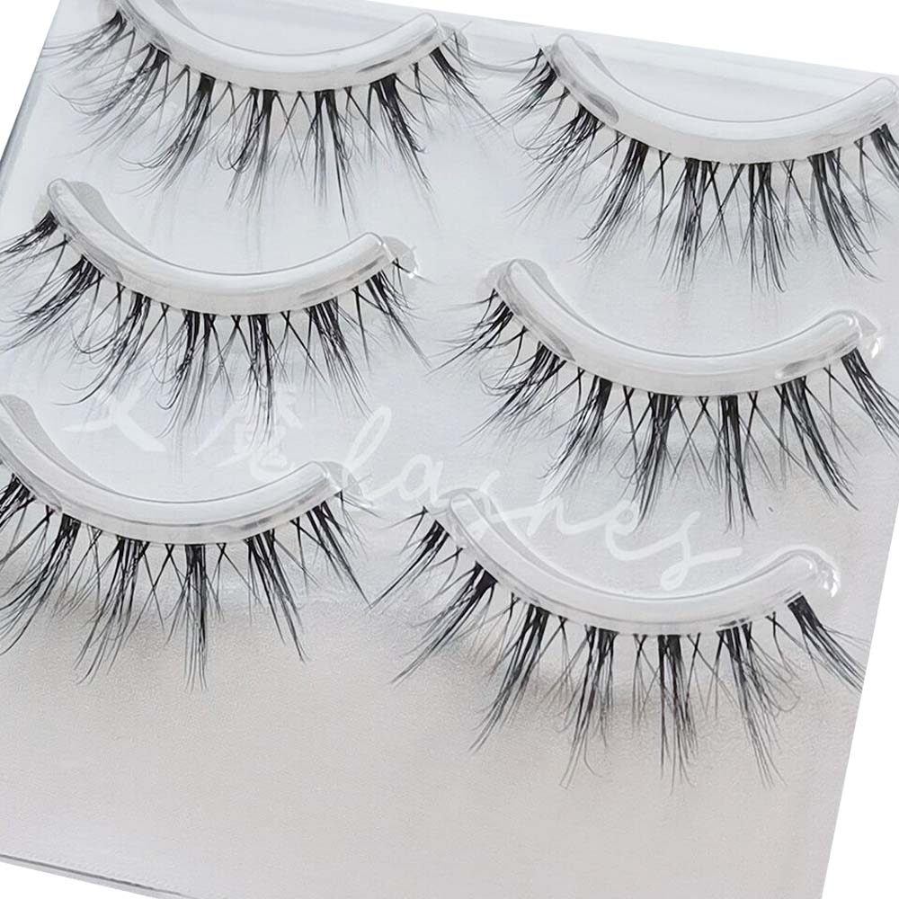NEW Wholesale Mink Eyelashes 3pair lashes invisible band mink lashes reusable false eyelashes Makeup in Bulk humolife