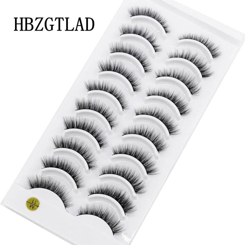NEW 10 Pairs Natural False Eyelashes Fake Lashes Long Makeup 3d Mink Lashes Extension Eyelash Mink Eyelashes for Beauty 54 humolife