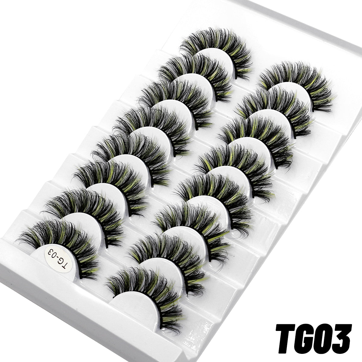halloween 5/8pairs Colored Eyelashes Wispy Mink Lashes Natural Fluffy Cat Eye Lashes Strip 5D False Eyelashes Eyelash Extension humolife