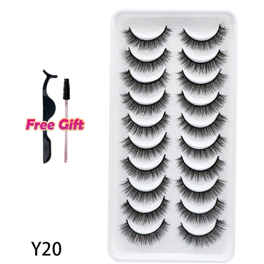 5/10Pairs 3D Mink Lashes Natural Eyelashes Dramatic False Eyelashes Faux Cils Makeup Wholesale Fake Eyelash Extension maquiagem humolife