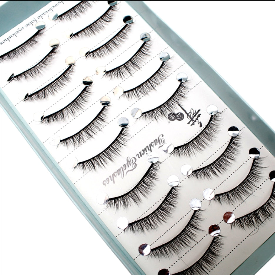NEW 10 Pairs Natural False Eyelashes Fake Lashes Long Makeup 3d Mink Lashes Extension Eyelash Mink Eyelashes for Beauty 54 humolife