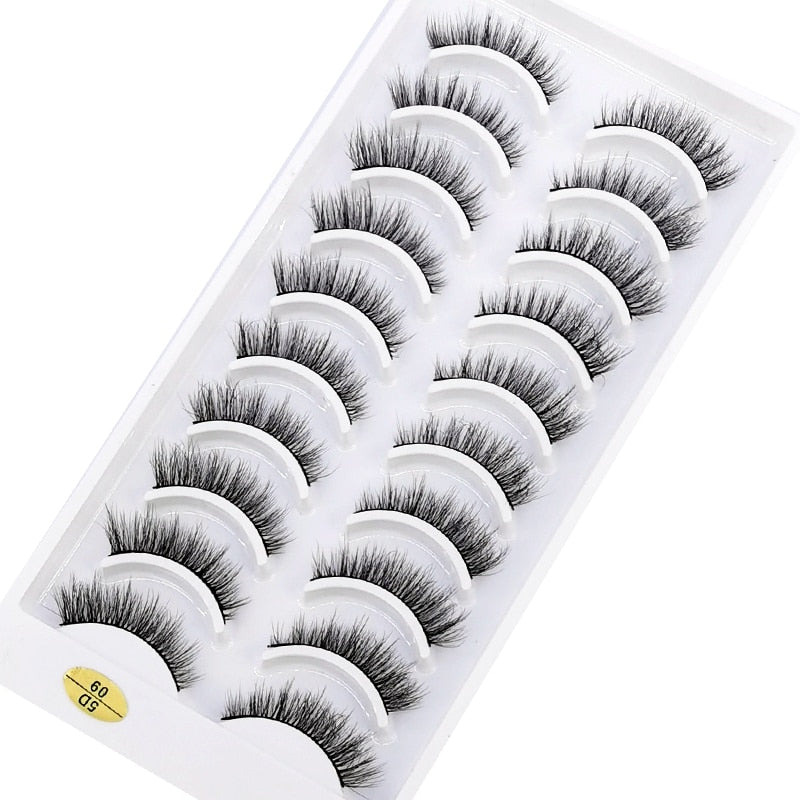 NEW 10 Pairs Natural False Eyelashes Fake Lashes Long Makeup 3d Mink Lashes Extension Eyelash Mink Eyelashes for Beauty 54 humolife