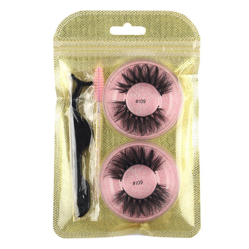 MEISHENJIE 2 Pairs natural false eyelashes thick makeup 3d mink lashes soft eyelash extension fake eyelash fluffy mink eyelashes humolife