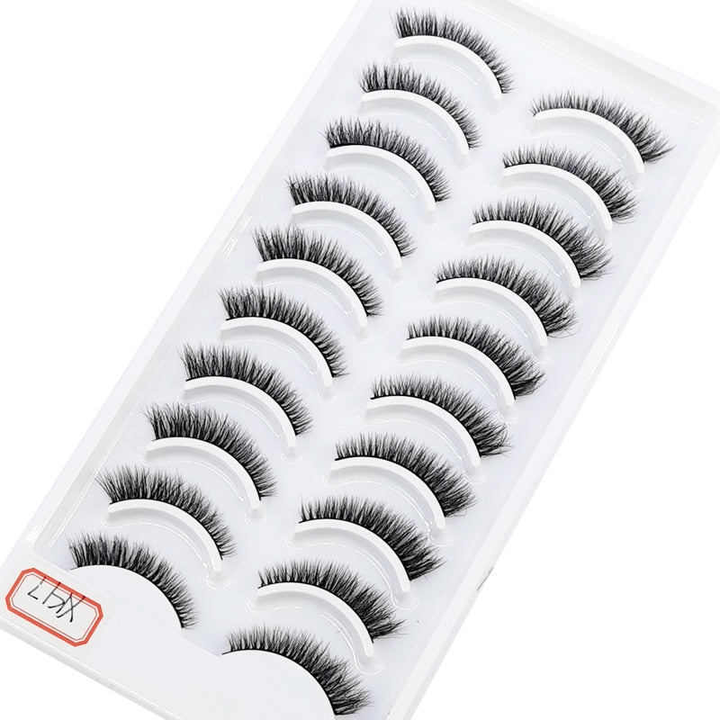 NEW 10 Pairs Natural False Eyelashes Fake Lashes Long Makeup 3d Mink Lashes Extension Eyelash Mink Eyelashes for Beauty 54 humolife