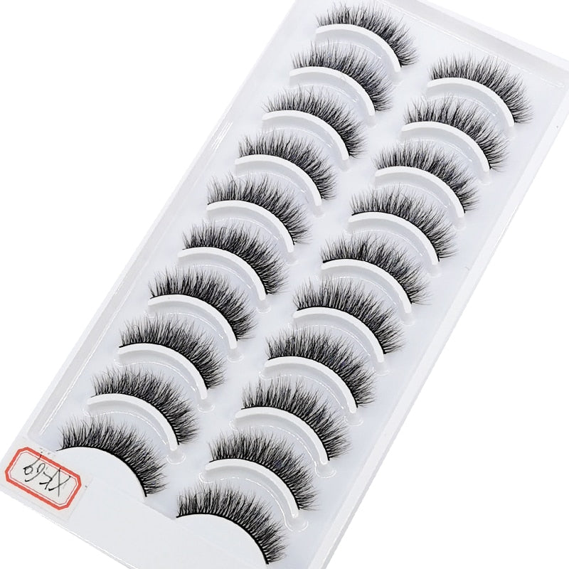 NEW 10 Pairs Natural False Eyelashes Fake Lashes Long Makeup 3d Mink Lashes Extension Eyelash Mink Eyelashes for Beauty 54 humolife