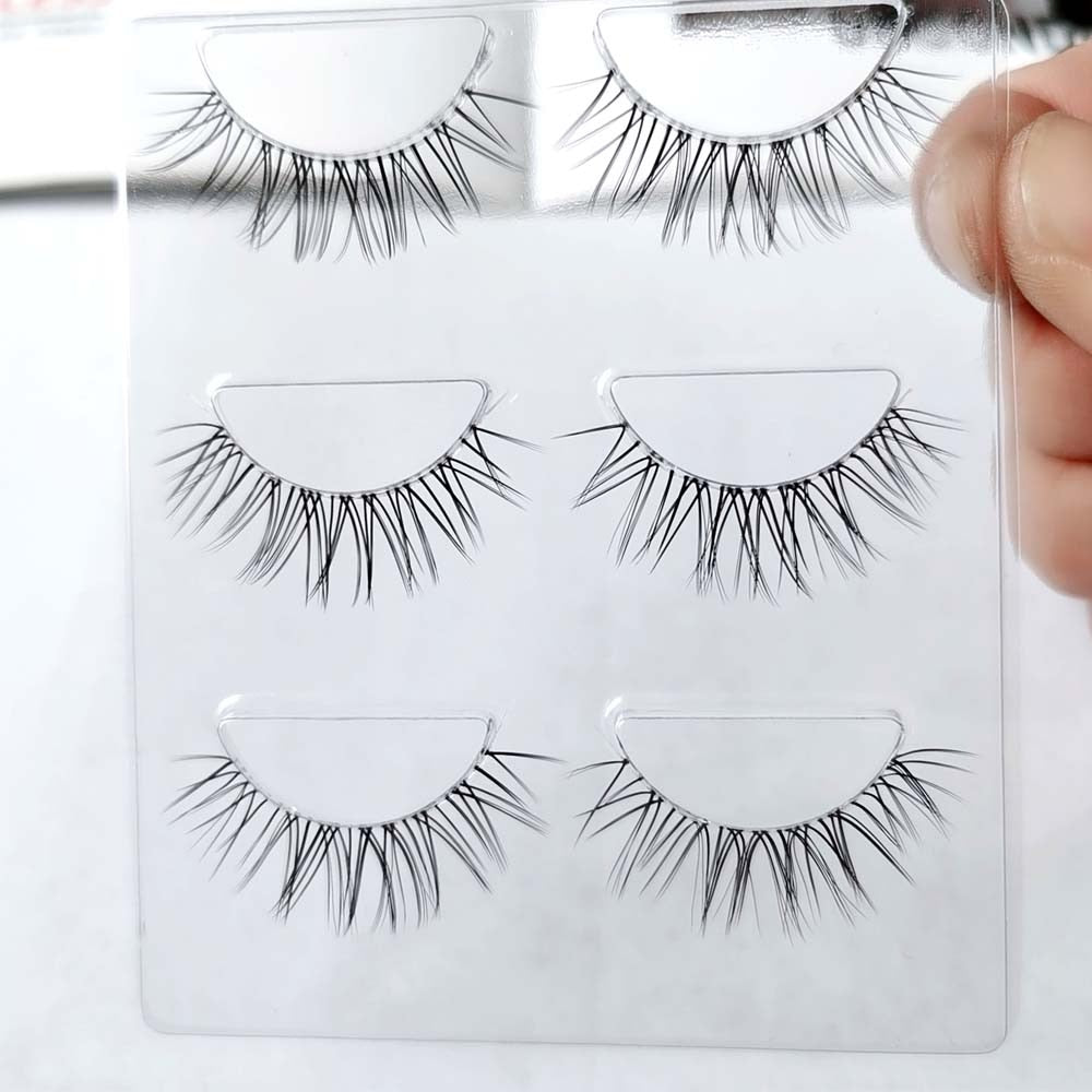 NEW Wholesale Mink Eyelashes 3pair lashes invisible band mink lashes reusable false eyelashes Makeup in Bulk humolife