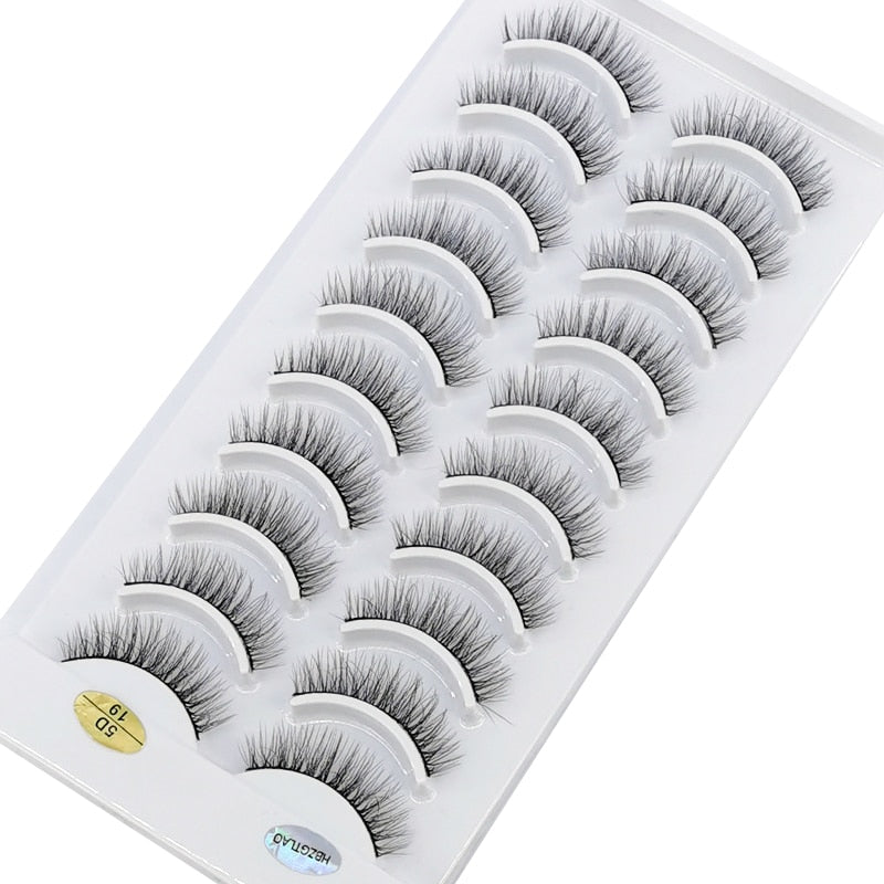 NEW 10 Pairs Natural False Eyelashes Fake Lashes Long Makeup 3d Mink Lashes Extension Eyelash Mink Eyelashes for Beauty 54 humolife