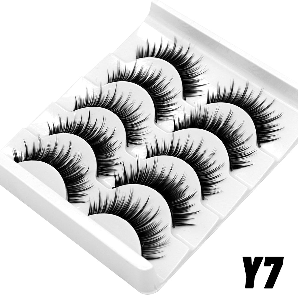 halloween 5/8pairs Colored Eyelashes Wispy Mink Lashes Natural Fluffy Cat Eye Lashes Strip 5D False Eyelashes Eyelash Extension humolife