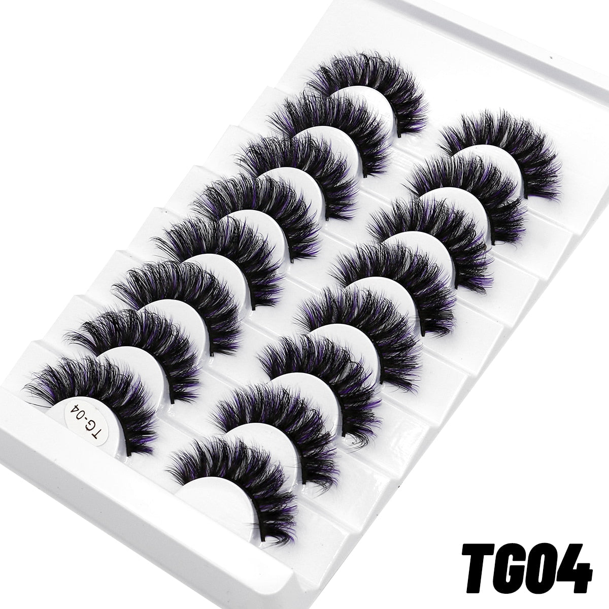 halloween 5/8pairs Colored Eyelashes Wispy Mink Lashes Natural Fluffy Cat Eye Lashes Strip 5D False Eyelashes Eyelash Extension humolife