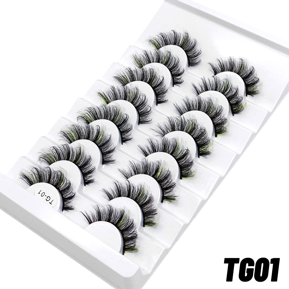 halloween 5/8pairs Colored Eyelashes Wispy Mink Lashes Natural Fluffy Cat Eye Lashes Strip 5D False Eyelashes Eyelash Extension humolife