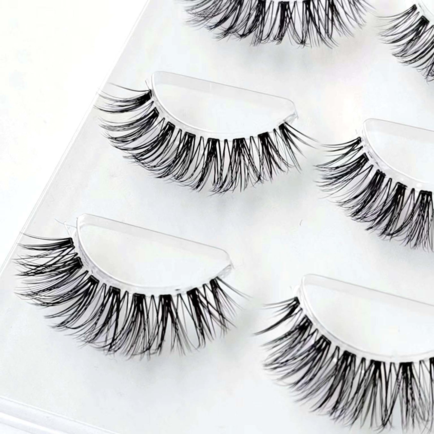 NEW Wholesale Mink Eyelashes 3pair lashes invisible band mink lashes reusable false eyelashes Makeup in Bulk humolife