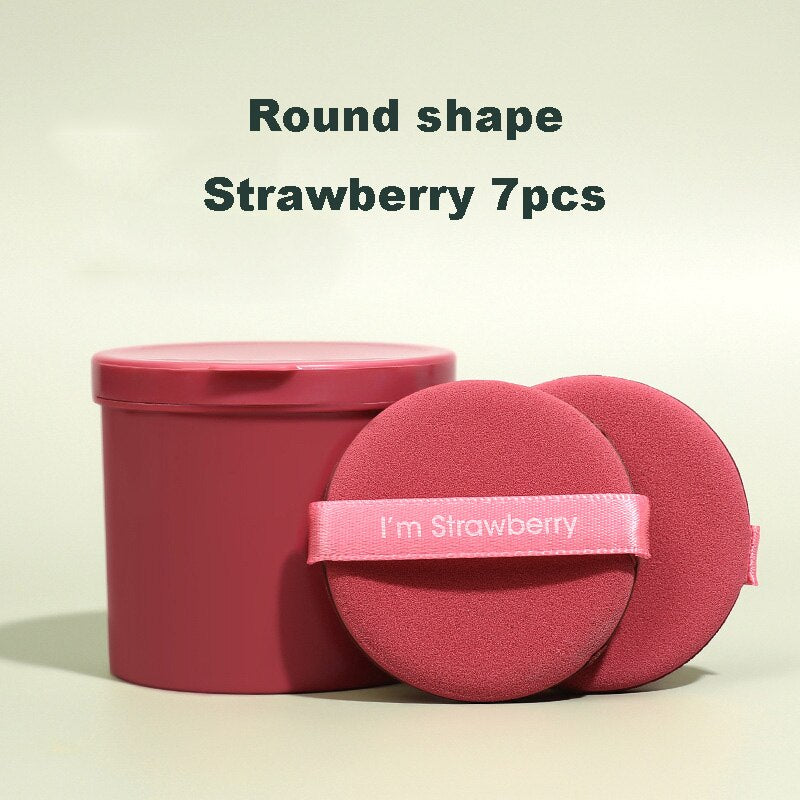 1/3/7 PCS Strawberry Cosmetic Puff Set Double Side Women Soft Makeup Sponge Beauty Blender Make Up Powder Tools humolife