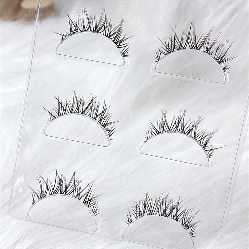 NEW Wholesale Mink Eyelashes 3pair lashes invisible band mink lashes reusable false eyelashes Makeup in Bulk humolife