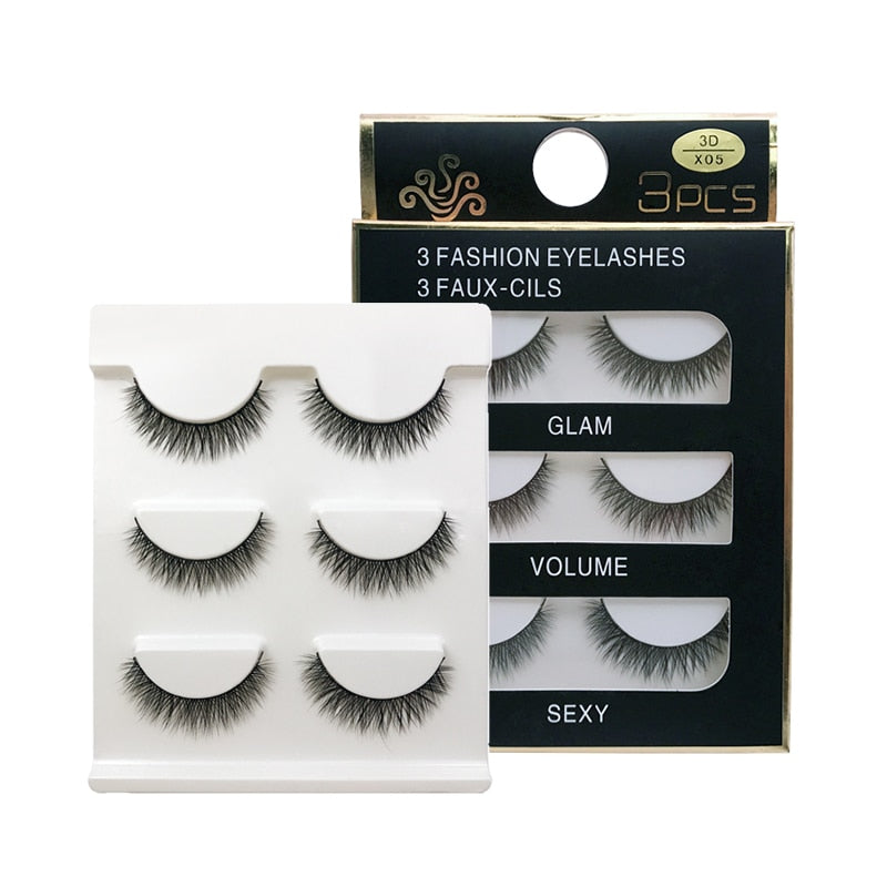 MEISHENJIE 3 Pairs natural false eyelashes thick make ups 3d mink lashes soft eyelash extension fake eyelash long mink eyelashes humolife