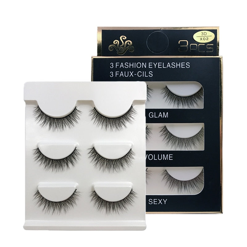 MEISHENJIE 3 Pairs natural false eyelashes thick make ups 3d mink lashes soft eyelash extension fake eyelash long mink eyelashes humolife