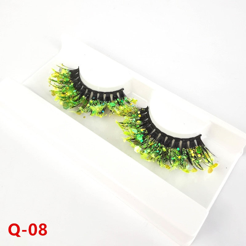 Fluorescence New mink color lashes wholesale natural long fluffy individual dramatic colorful false eyelashes Makeup Extension humolife