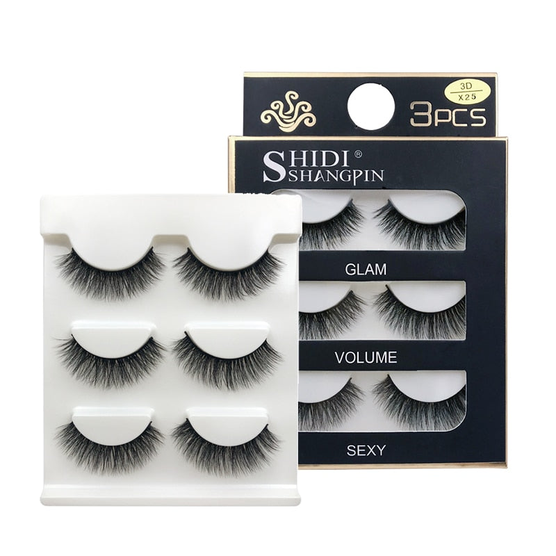 MEISHENJIE 3 Pairs natural false eyelashes thick make ups 3d mink lashes soft eyelash extension fake eyelash long mink eyelashes humolife