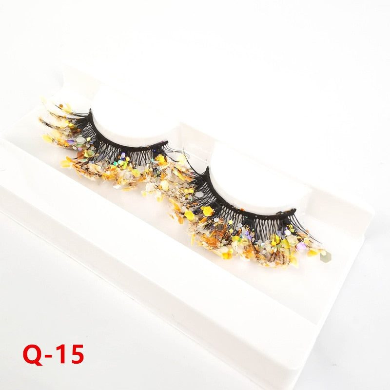Fluorescence New mink color lashes wholesale natural long fluffy individual dramatic colorful false eyelashes Makeup Extension humolife