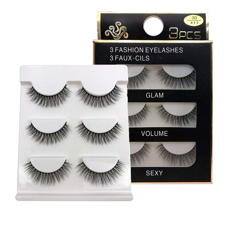 MEISHENJIE 3 Pairs natural false eyelashes thick make ups 3d mink lashes soft eyelash extension fake eyelash long mink eyelashes humolife