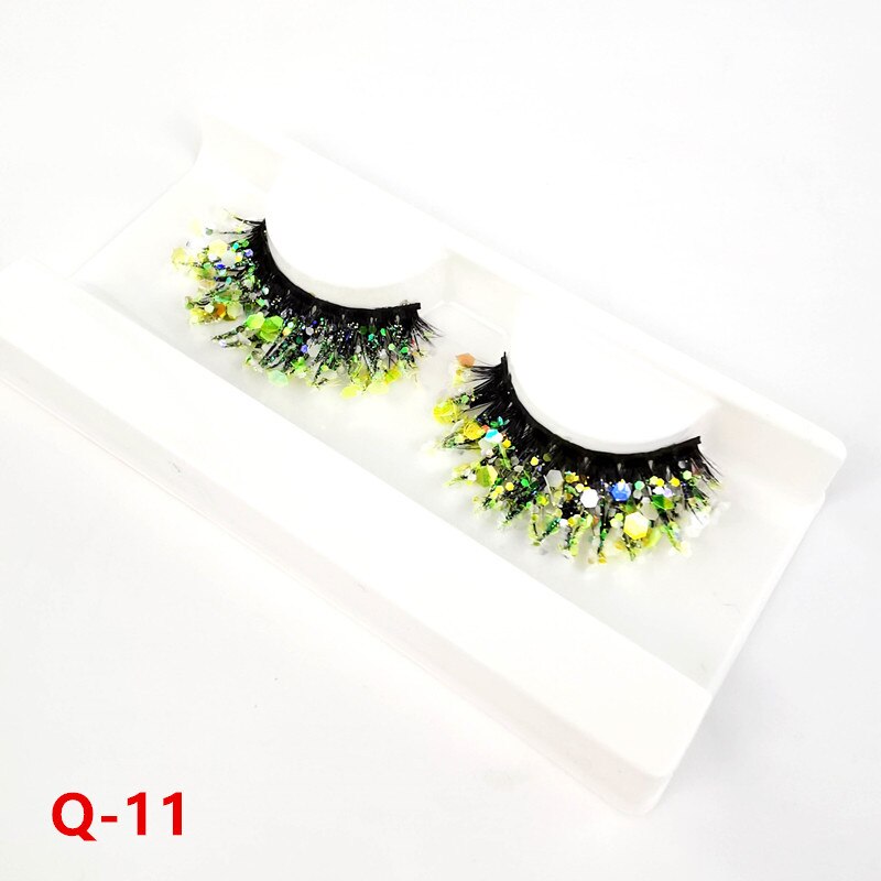 Fluorescence New mink color lashes wholesale natural long fluffy individual dramatic colorful false eyelashes Makeup Extension humolife