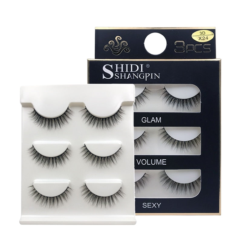 MEISHENJIE 3 Pairs natural false eyelashes thick make ups 3d mink lashes soft eyelash extension fake eyelash long mink eyelashes humolife
