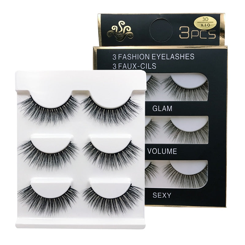 MEISHENJIE 3 Pairs natural false eyelashes thick make ups 3d mink lashes soft eyelash extension fake eyelash long mink eyelashes humolife