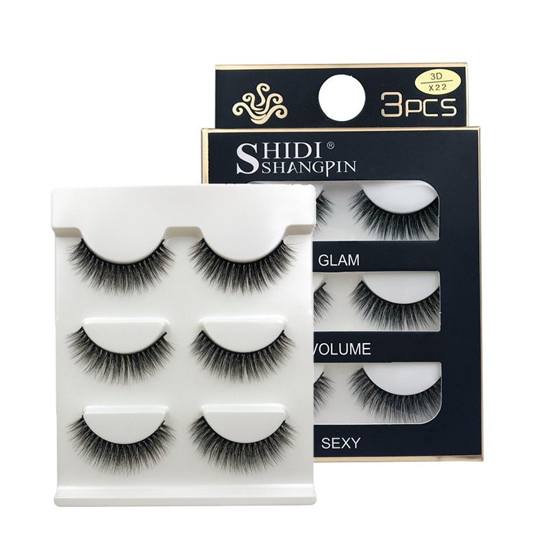 MEISHENJIE 3 Pairs natural false eyelashes thick make ups 3d mink lashes soft eyelash extension fake eyelash long mink eyelashes humolife