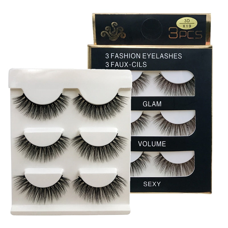 MEISHENJIE 3 Pairs natural false eyelashes thick make ups 3d mink lashes soft eyelash extension fake eyelash long mink eyelashes humolife
