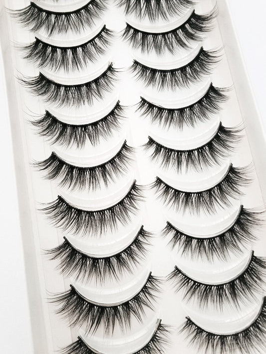 NEW 10 Pairs Natural False Eyelashes Fake Lashes Long Makeup 3d Mink Lashes Extension Eyelash Mink Eyelashes for Beauty 54 humolife