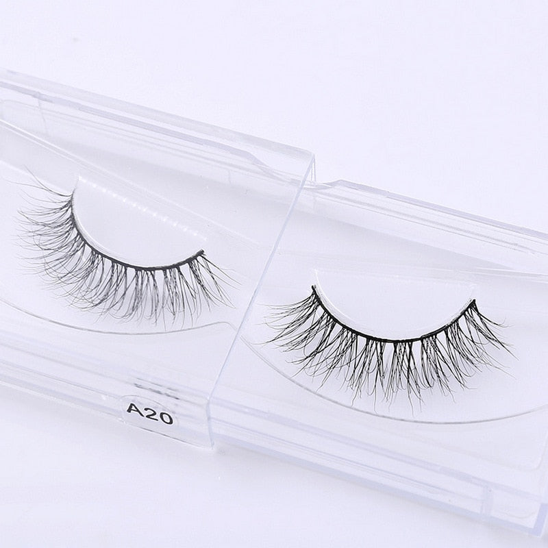 3D Mink Eyelash Real Mink Eyelashes Handmade Crossing Lashes Individual Strip Thick Lash Fake Eyelashes A02 humolife