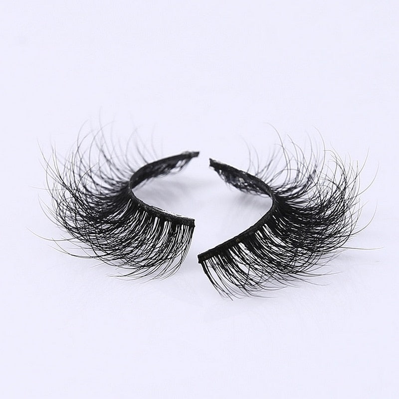3D Mink Eyelash Real Mink Eyelashes Handmade Crossing Lashes Individual Strip Thick Lash Fake Eyelashes A02 humolife