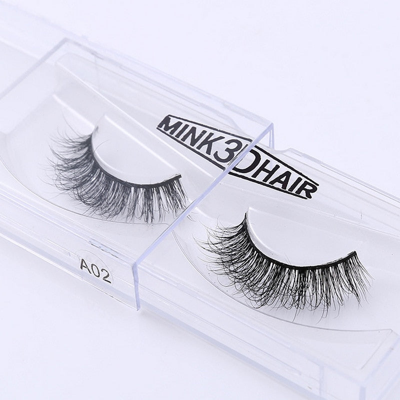 3D Mink Eyelash Real Mink Eyelashes Handmade Crossing Lashes Individual Strip Thick Lash Fake Eyelashes A02 humolife