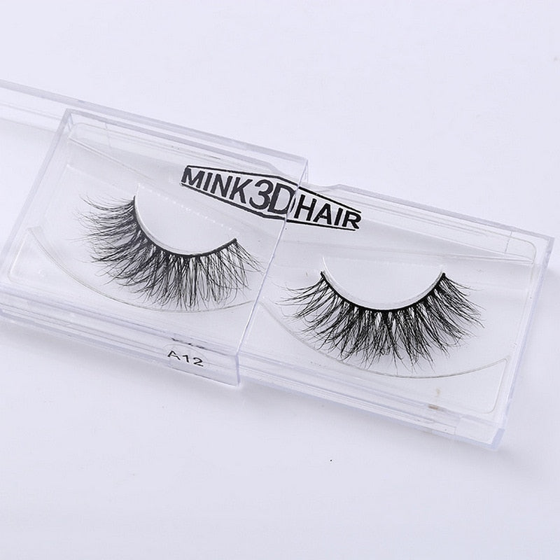 3D Mink Eyelash Real Mink Eyelashes Handmade Crossing Lashes Individual Strip Thick Lash Fake Eyelashes A02 humolife