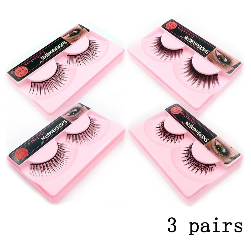 MEISHENJIE 3 Pairs natural false eyelashes thick make ups 3d mink lashes soft eyelash extension fake eyelash long mink eyelashes humolife