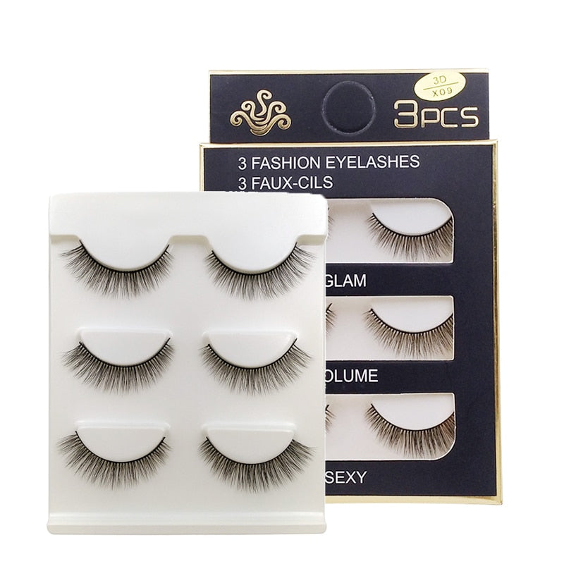 MEISHENJIE 3 Pairs natural false eyelashes thick make ups 3d mink lashes soft eyelash extension fake eyelash long mink eyelashes humolife