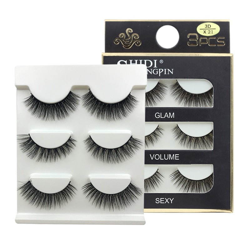 MEISHENJIE 3 Pairs natural false eyelashes thick make ups 3d mink lashes soft eyelash extension fake eyelash long mink eyelashes humolife