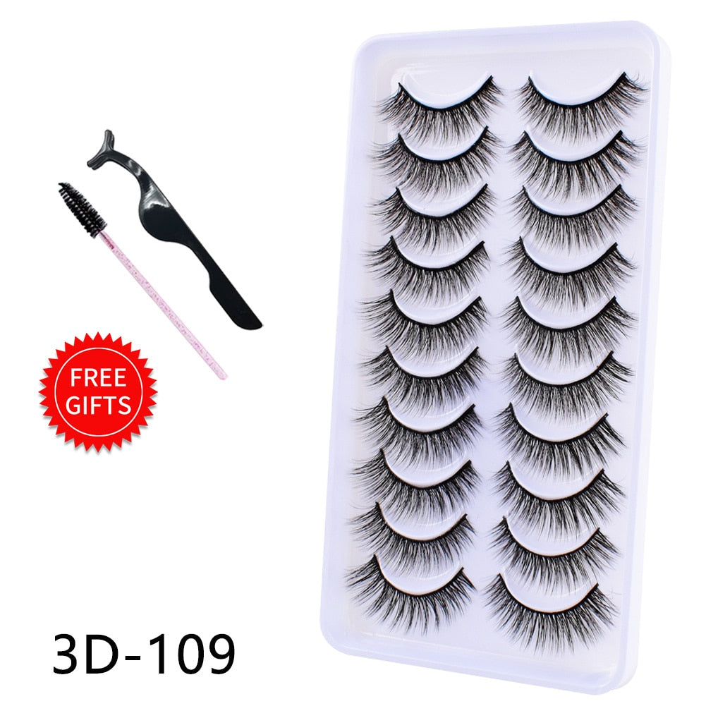 5/10Pairs 3D Mink Lashes Natural Eyelashes Dramatic False Eyelashes Faux Cils Makeup Wholesale Fake Eyelash Extension maquiagem humolife