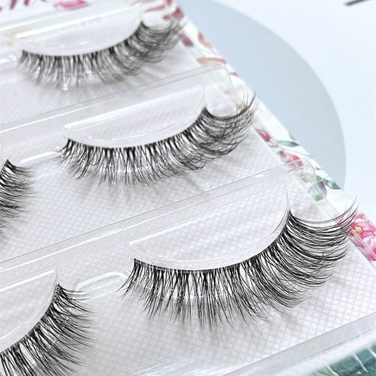 NEW Wholesale Mink Eyelashes 3pair lashes invisible band mink lashes reusable false eyelashes Makeup in Bulk humolife