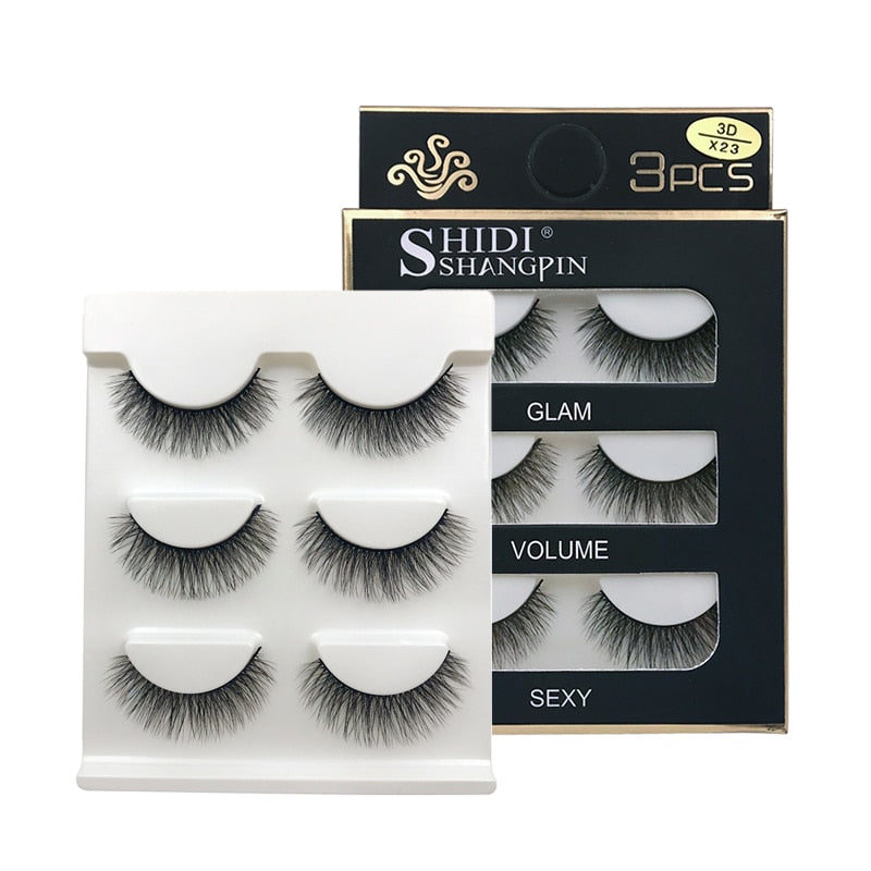 MEISHENJIE 3 Pairs natural false eyelashes thick make ups 3d mink lashes soft eyelash extension fake eyelash long mink eyelashes humolife