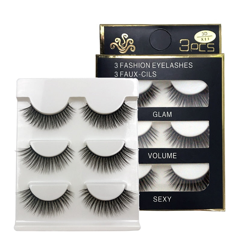 MEISHENJIE 3 Pairs natural false eyelashes thick make ups 3d mink lashes soft eyelash extension fake eyelash long mink eyelashes humolife
