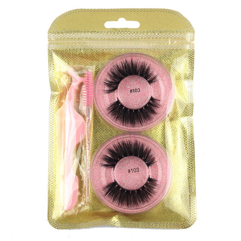 MEISHENJIE 2 Pairs natural false eyelashes thick makeup 3d mink lashes soft eyelash extension fake eyelash fluffy mink eyelashes humolife