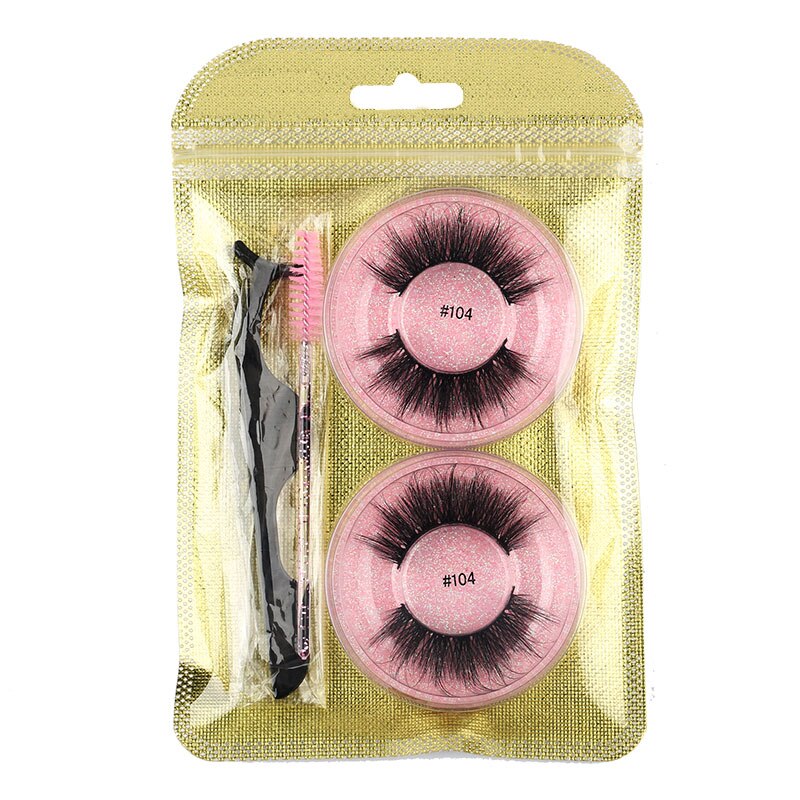 MEISHENJIE 2 Pairs natural false eyelashes thick makeup 3d mink lashes soft eyelash extension fake eyelash fluffy mink eyelashes humolife